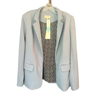 NWT Skies Are Blue Chambray Boyfriend Blazer Light Blue Size M